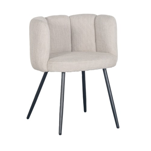 ΣΕΤ 2 ΤΕΜ Καρέκλα Τραπεζαρίας High Five Ύφασμα Σενίλ Beige 53x60x75cm