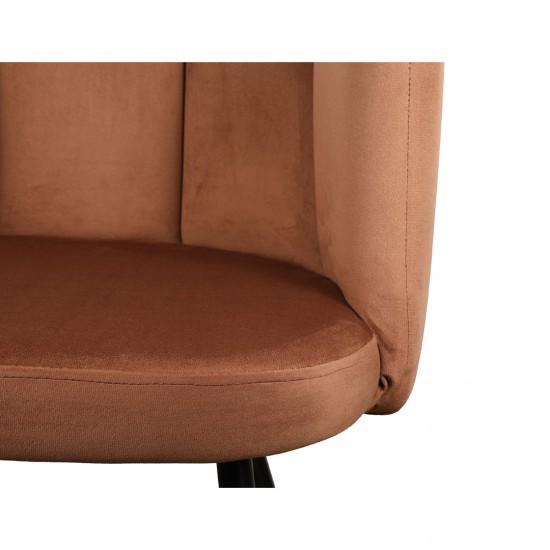 Καρέκλα Τραπεζαρίας High Five Βελούδο Copper 53x60x75cm