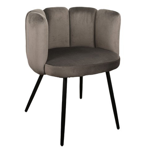 ΣΕΤ 2 ΤΕΜ Καρέκλα Τραπεζαρίας High Five Βελούδο Dark Grey 53x60x75cm