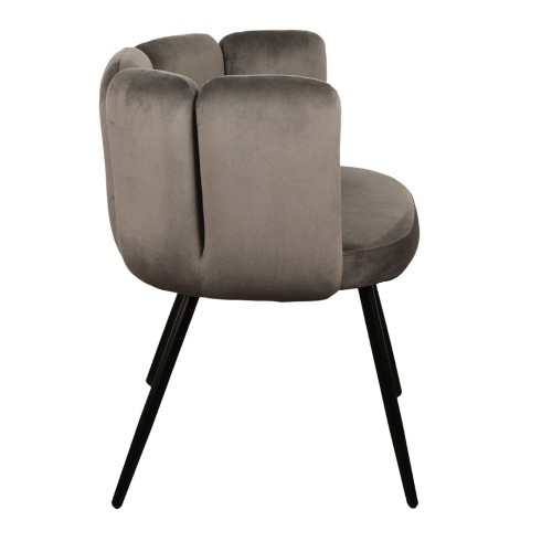 ΣΕΤ 2 ΤΕΜ Καρέκλα Τραπεζαρίας High Five Βελούδο Dark Grey 53x60x75cm