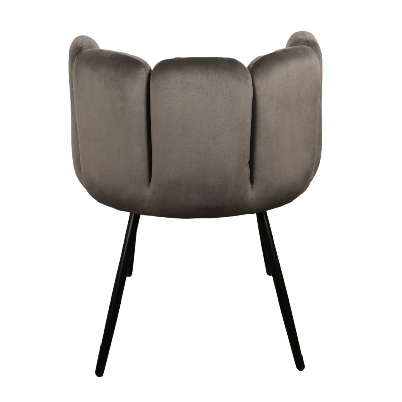 ΣΕΤ 2 ΤΕΜ Καρέκλα Τραπεζαρίας High Five Βελούδο Dark Grey 53x60x75cm
