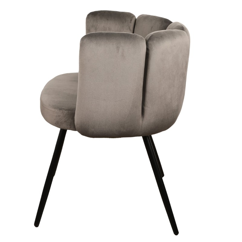 ΣΕΤ 2 ΤΕΜ Καρέκλα Τραπεζαρίας High Five Βελούδο Dark Grey 53x60x75cm