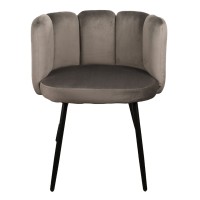 ΣΕΤ 2 ΤΕΜ Καρέκλα Τραπεζαρίας High Five Βελούδο Dark Grey 53x60x75cm