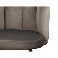 ΣΕΤ 2 ΤΕΜ Καρέκλα Τραπεζαρίας High Five Βελούδο Dark Grey 53x60x75cm