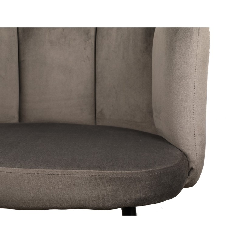 ΣΕΤ 2 ΤΕΜ Καρέκλα Τραπεζαρίας High Five Βελούδο Dark Grey 53x60x75cm