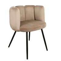 ΣΕΤ 2 ΤΕΜ Καρέκλα Τραπεζαρίας High Five Ύφασμα Σενίλ Beige 53x60x75cm