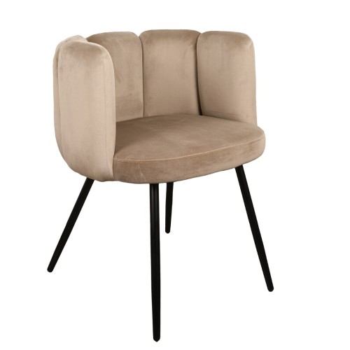 ΣΕΤ 2 ΤΕΜ Καρέκλα Τραπεζαρίας High Five Ύφασμα Σενίλ Beige 53x60x75cm