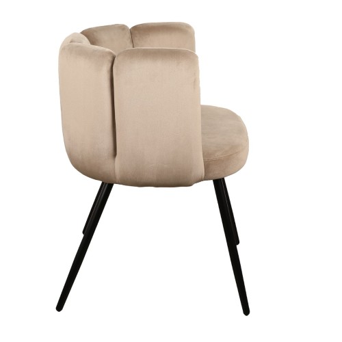 ΣΕΤ 2 ΤΕΜ Καρέκλα Τραπεζαρίας High Five Ύφασμα Σενίλ Beige 53x60x75cm