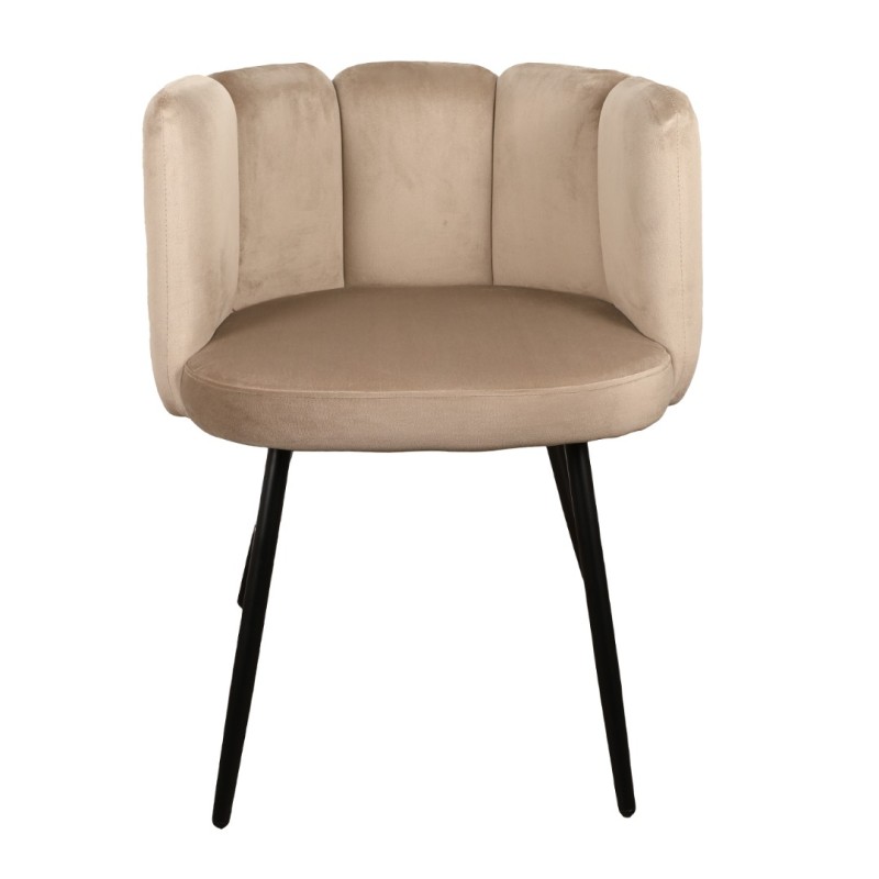 ΣΕΤ 2 ΤΕΜ Καρέκλα Τραπεζαρίας High Five Ύφασμα Σενίλ Beige 53x60x75cm