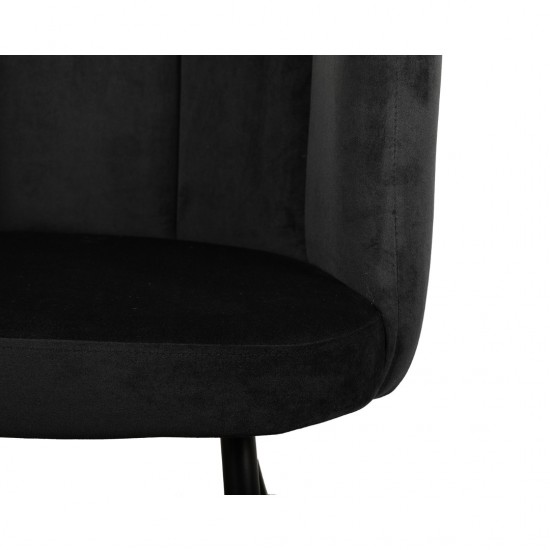Καρέκλα Τραπεζαρίας High Five Βελούδο Μαύρο 53x60x75cm