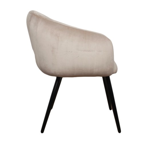 Βελούδινη Καρέκλα Τραπεζαρίας Bubble Sand White 64x64x81cm 