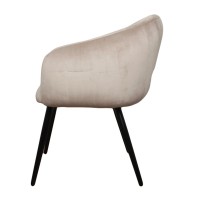 Βελούδινη Καρέκλα Τραπεζαρίας Bubble Sand White 64x64x81cm