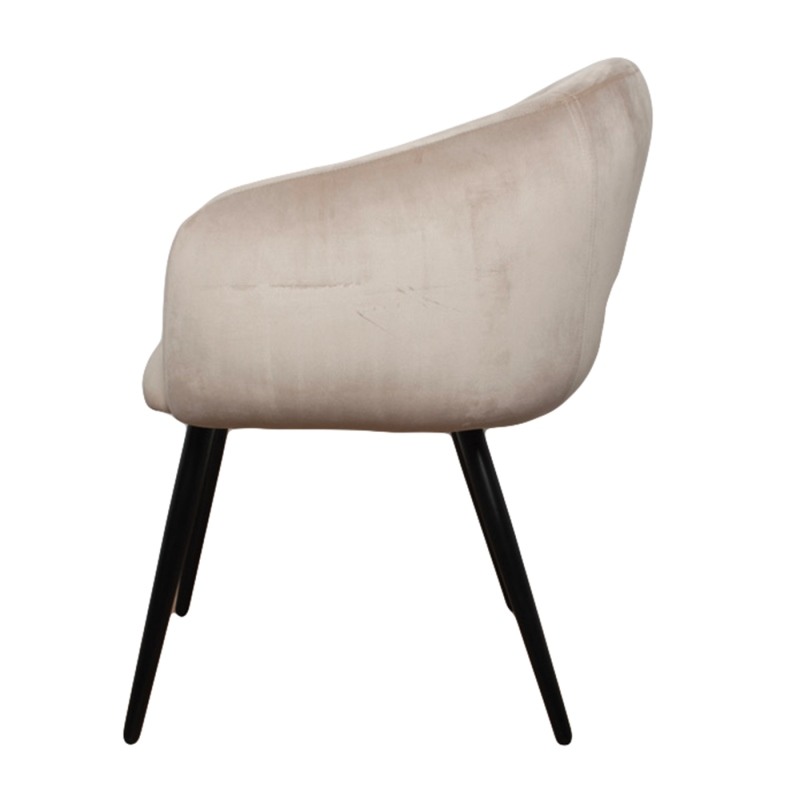 Βελούδινη Καρέκλα Τραπεζαρίας Bubble Sand White 64x64x81cm