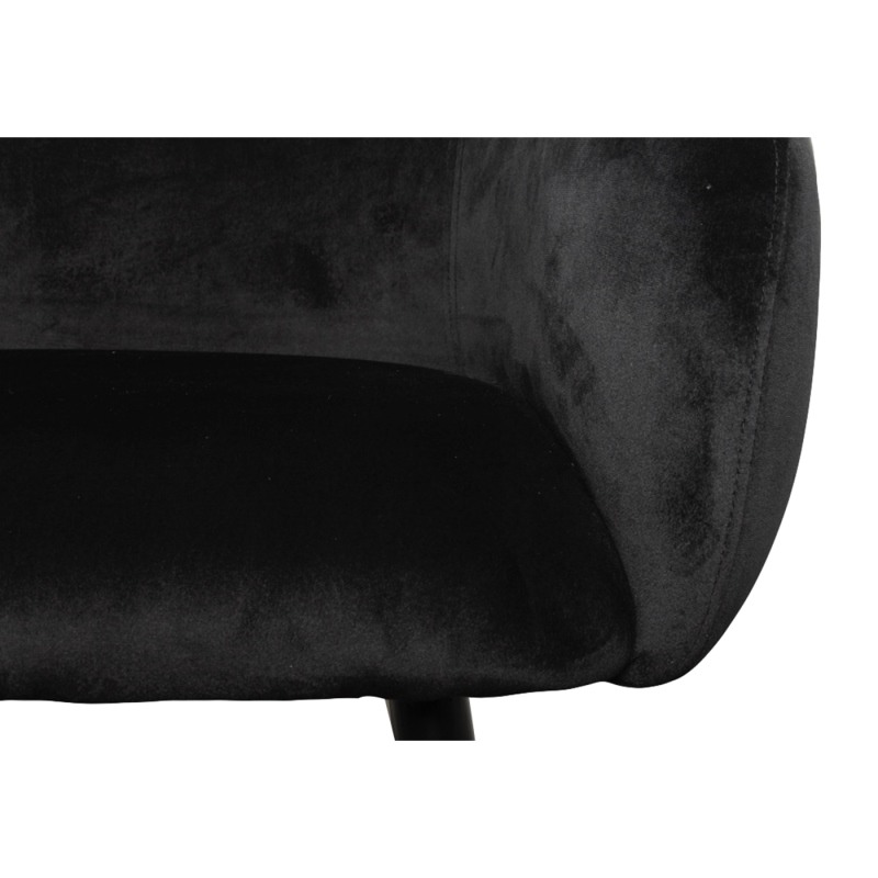 Βελούδινη Καρέκλα Τραπεζαρίας Bubble Black 64x64x81cm