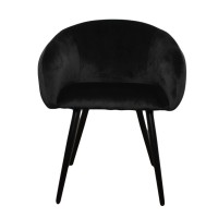 Βελούδινη Καρέκλα Τραπεζαρίας Bubble Black 64x64x81cm