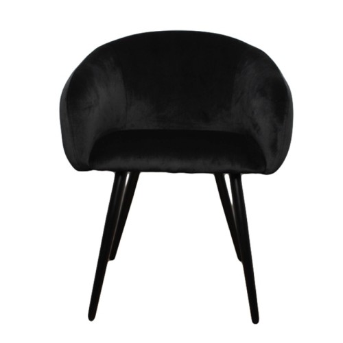 Βελούδινη Καρέκλα Τραπεζαρίας Bubble Black 64x64x81cm 
