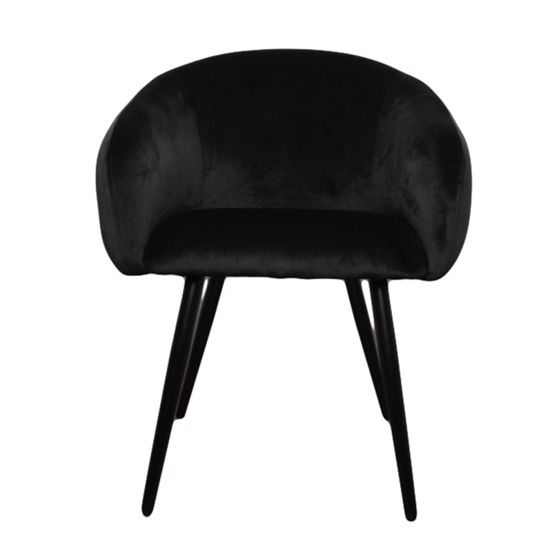 Βελούδινη Καρέκλα Τραπεζαρίας Bubble Black 64x64x81cm