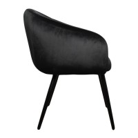Βελούδινη Καρέκλα Τραπεζαρίας Bubble Black 64x64x81cm
