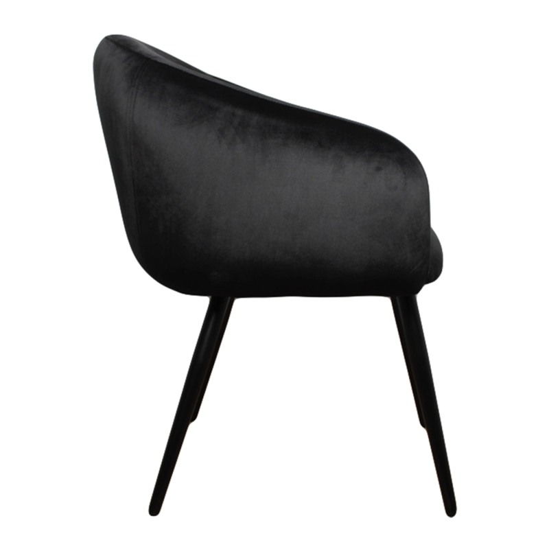 Βελούδινη Καρέκλα Τραπεζαρίας Bubble Black 64x64x81cm