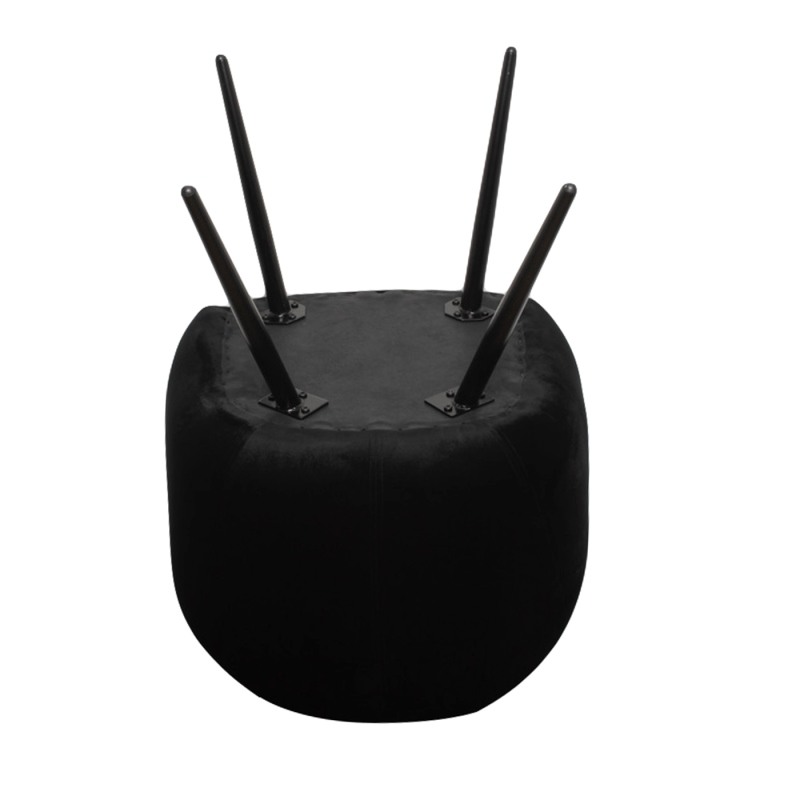 Βελούδινη Καρέκλα Τραπεζαρίας Bubble Black 64x64x81cm