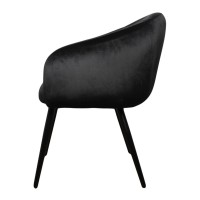Βελούδινη Καρέκλα Τραπεζαρίας Bubble Black 64x64x81cm