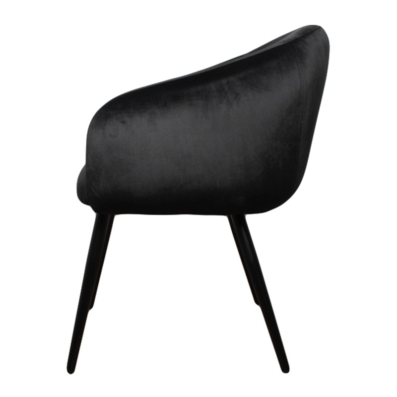 Βελούδινη Καρέκλα Τραπεζαρίας Bubble Black 64x64x81cm