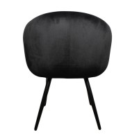 Βελούδινη Καρέκλα Τραπεζαρίας Bubble Black 64x64x81cm