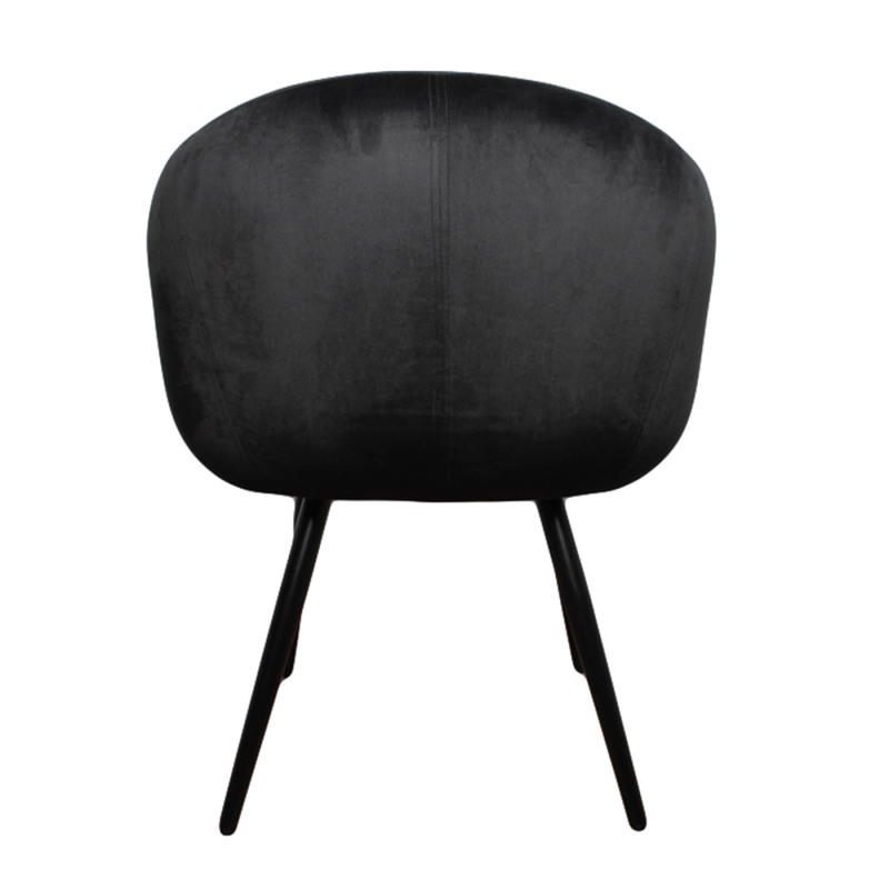 Βελούδινη Καρέκλα Τραπεζαρίας Bubble Black 64x64x81cm