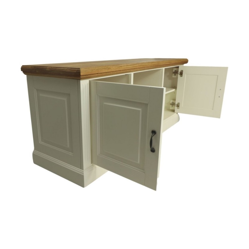 Έπιπλο τηλεόρασης Provence-150x45x62-Λευκό/Φυσικό-Δρυς