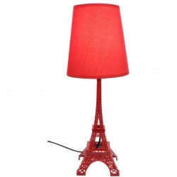 Eiffel Επιτραπέζιο Φωτιστικό Μεταλλικό Κόκκινο 13x40cm