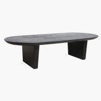 Τραπέζι σαλονιού Bullnose σε μαυρο χρώμα 140x60x35cm