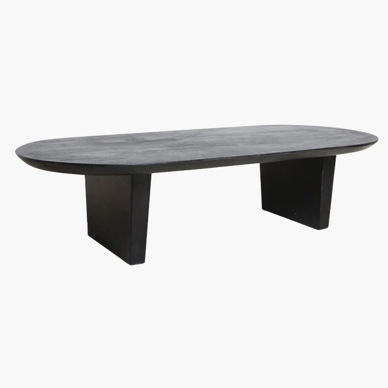 Τραπέζι σαλονιού Bullnose σε μαυρο χρώμα 140x60x35cm