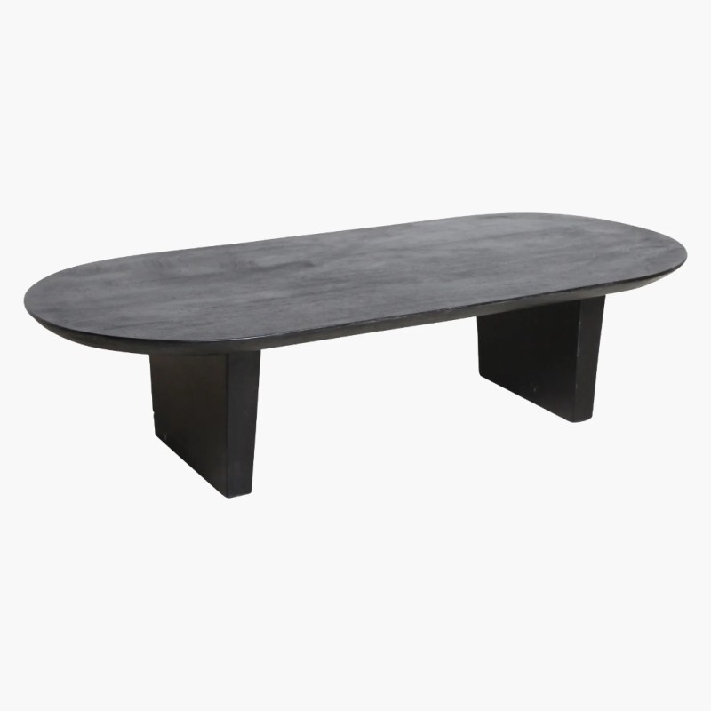 Τραπέζι σαλονιού Bullnose σε μαυρο χρώμα 140x60x35cm