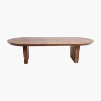Τραπέζι σαλονιού Bullnose σε καφέ απόχρωση 140x60x35cm