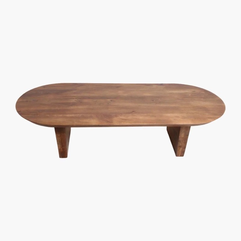 Τραπέζι σαλονιού Bullnose σε καφέ απόχρωση 140x60x35cm