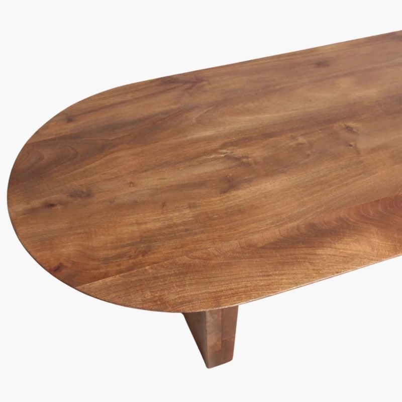 Τραπέζι σαλονιού Bullnose σε καφέ απόχρωση 140x60x35cm