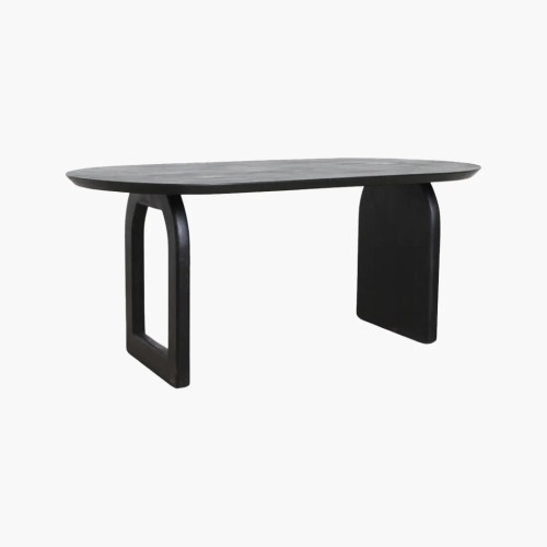 Τραπεζαρία Bullnose σε μαυρο χρωμα 200x90x76cm