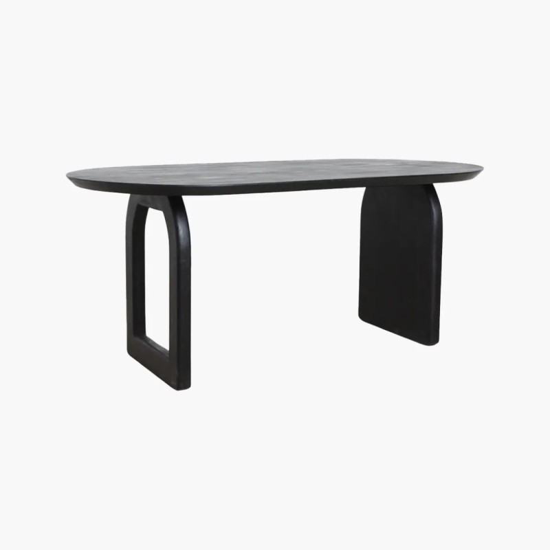 Τραπεζαρία Bullnose σε μαυρο χρωμα 200x90x76cm