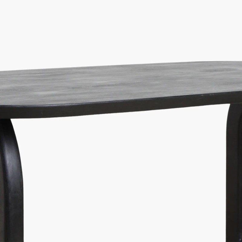 Τραπεζαρία Bullnose σε μαυρο χρωμα 200x90x76cm