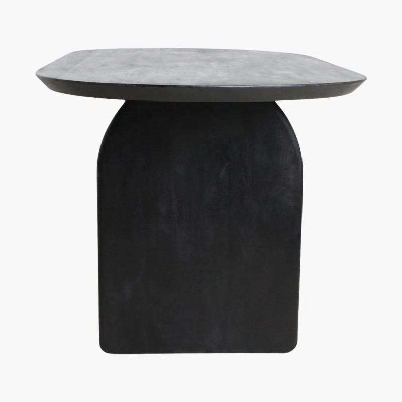 Τραπεζαρία Bullnose σε μαυρο χρωμα 200x90x76cm