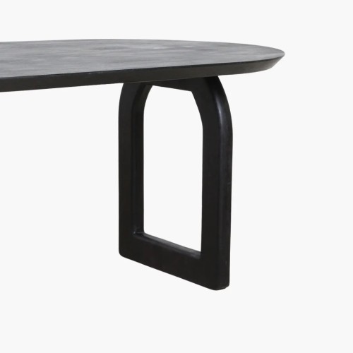 Τραπεζαρία Bullnose σε μαυρο χρωμα 200x90x76cm