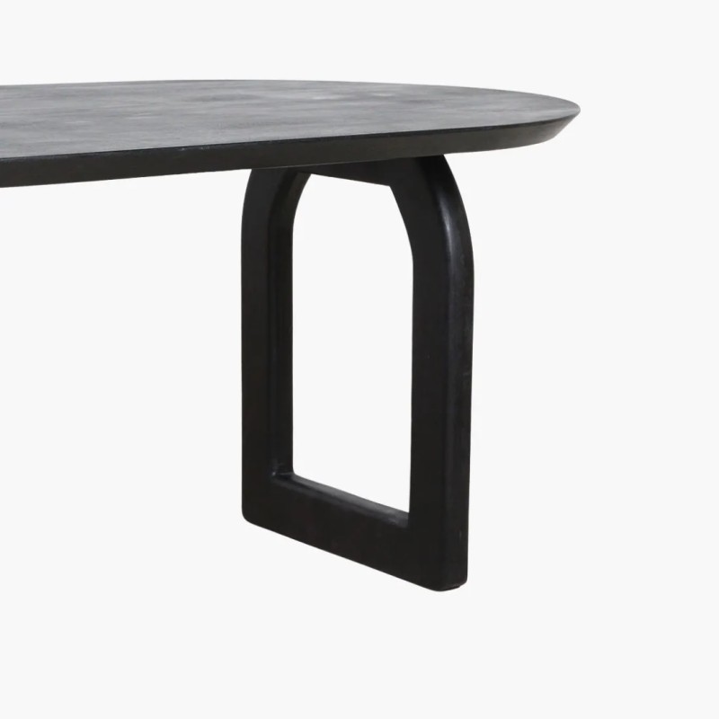 Τραπεζαρία Bullnose σε μαυρο χρωμα 200x90x76cm