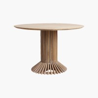 Τραπέζι Eiffel teak Φ120 σε φυσική απόχρωση 120x120x76cm
