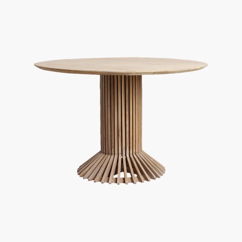 Τραπέζι Eiffel teak Φ120 σε φυσική απόχρωση 120x120x76cm