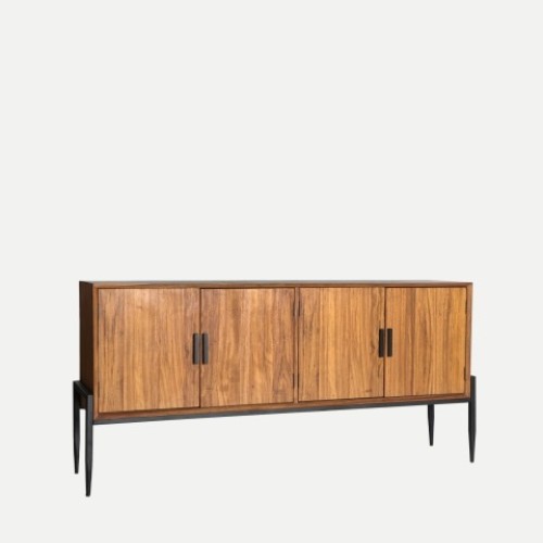 Μπουφές Lauris με 4 πόρτες σε ανοιχτό καρυδί 180x40x85cm