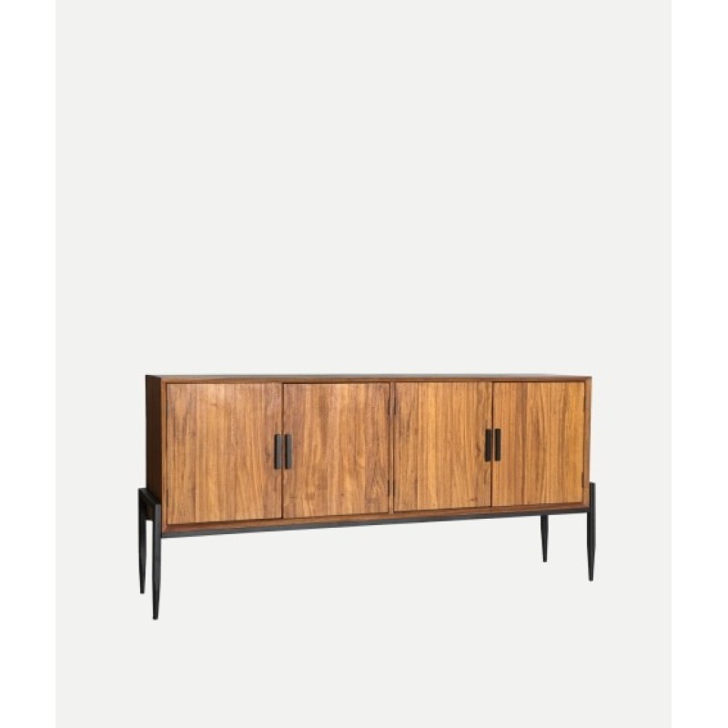 Μπουφές Lauris με 4 πόρτες σε ανοιχτό καρυδί 180x40x85cm