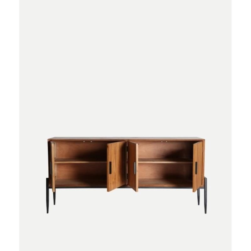 Μπουφές Lauris με 4 πόρτες σε ανοιχτό καρυδί 180x40x85cm