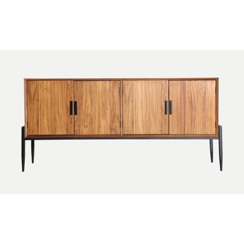 Μπουφές Lauris με 4 πόρτες σε ανοιχτό καρυδί 180x40x85cm