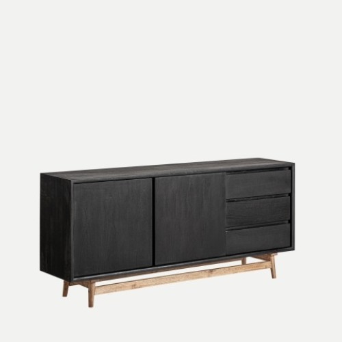 Μπουφές THIERS μαύρο ξύλο Mindi : 180x40x80cm 