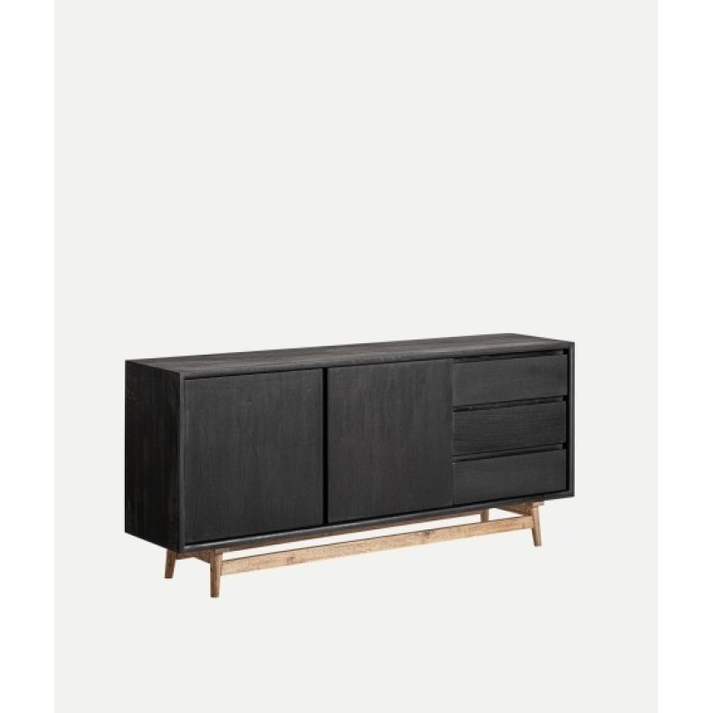 Μπουφές THIERS μαύρο ξύλο Mindi : 180x40x80cm